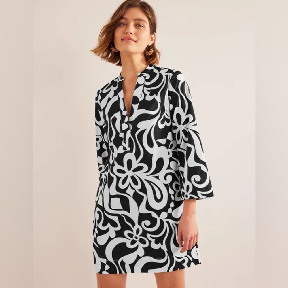 Boden Notch Neck Mini Shift Dress